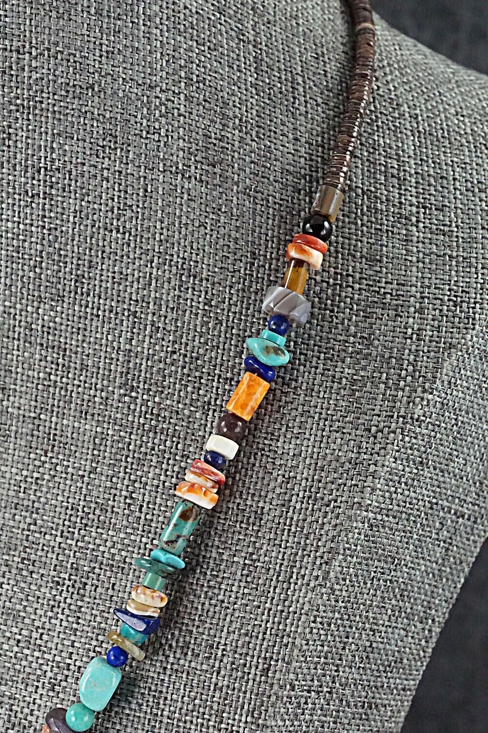 Multi Stone and Sterling Silver Necklace - Helen Tsosie