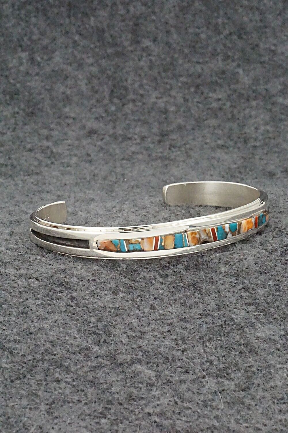 Multi-Stone & Sterling Silver Inlay Bracelet - Wilbert Muskett Jr.