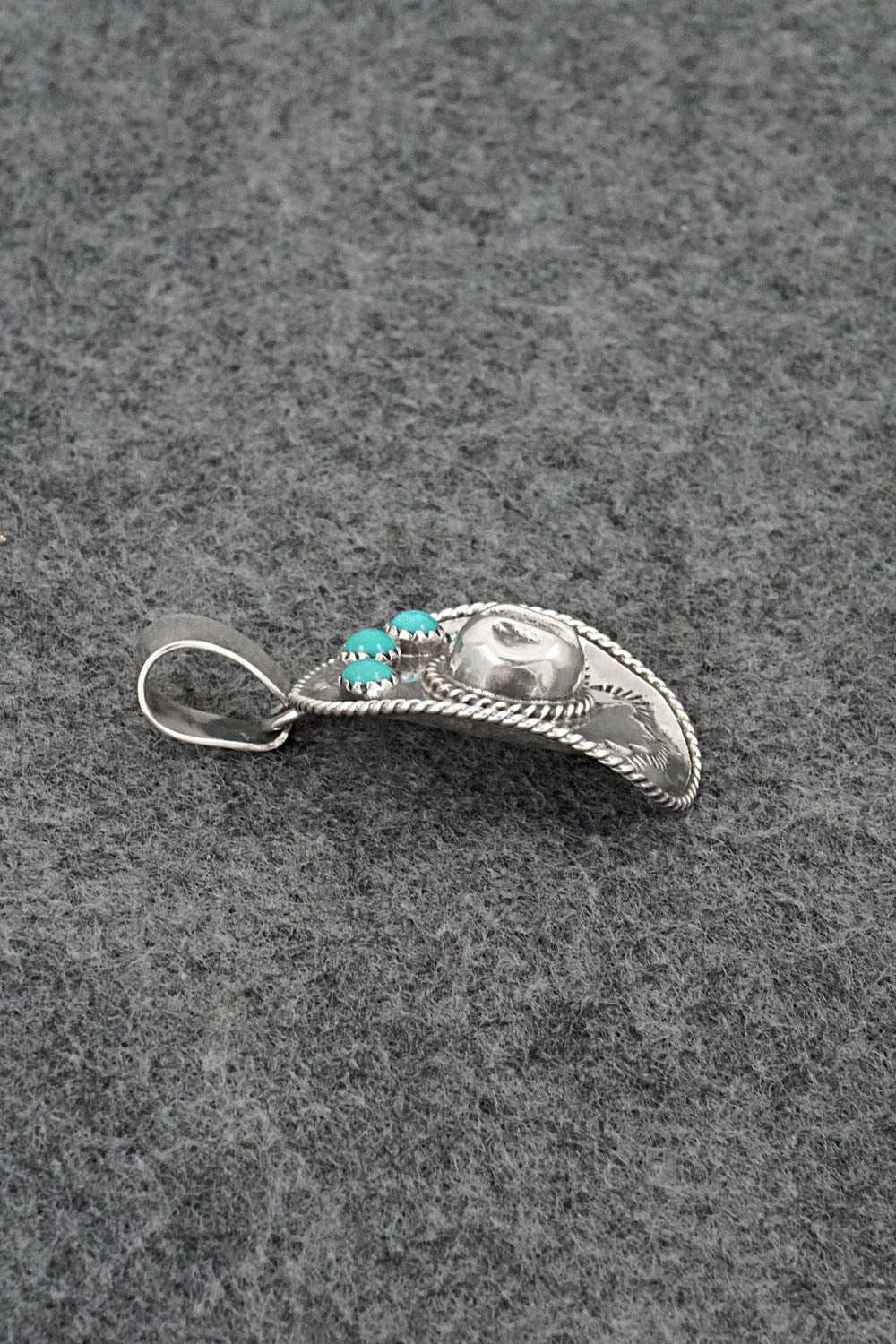 Turquoise & Sterling Silver Pendant - Bobby Platero