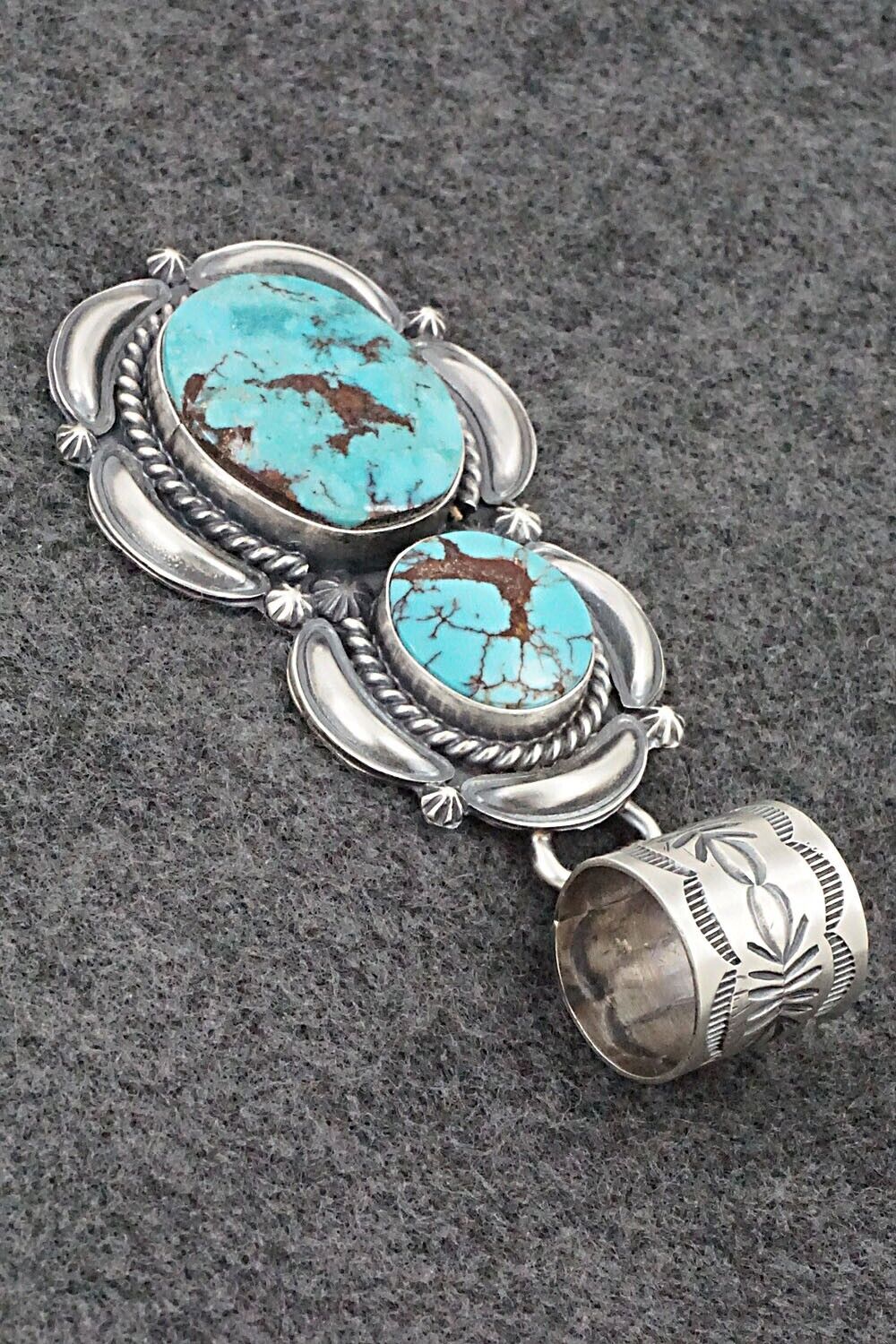 Turquoise & Sterling Silver Pendant - Raymond Delgarito