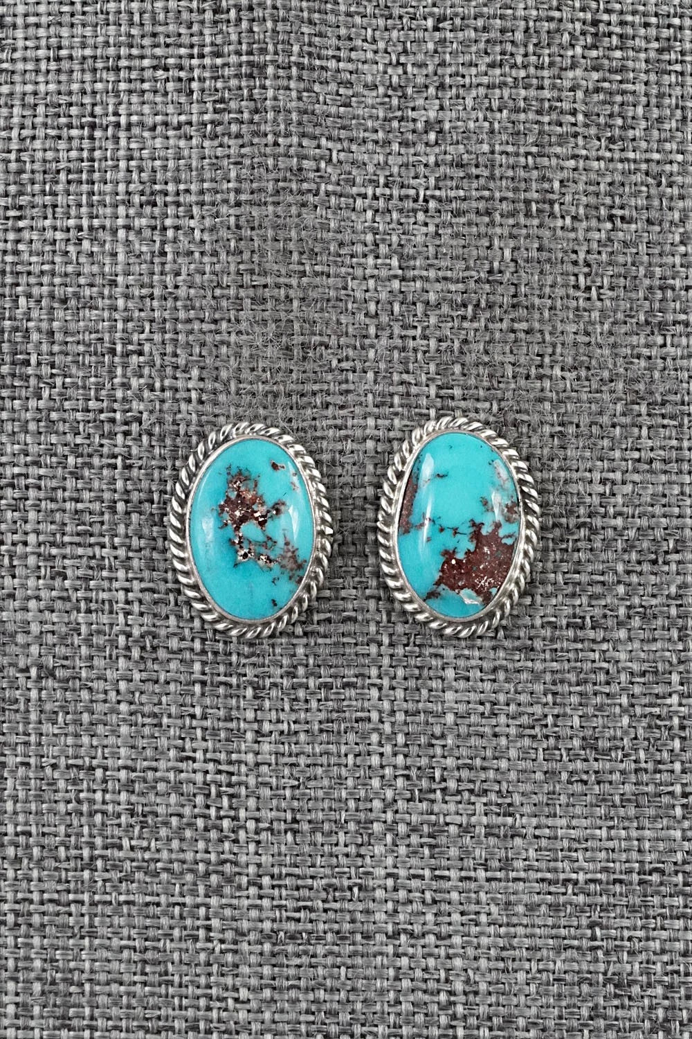 Turquoise & Sterling Silver Earrings - Eugene Gruber