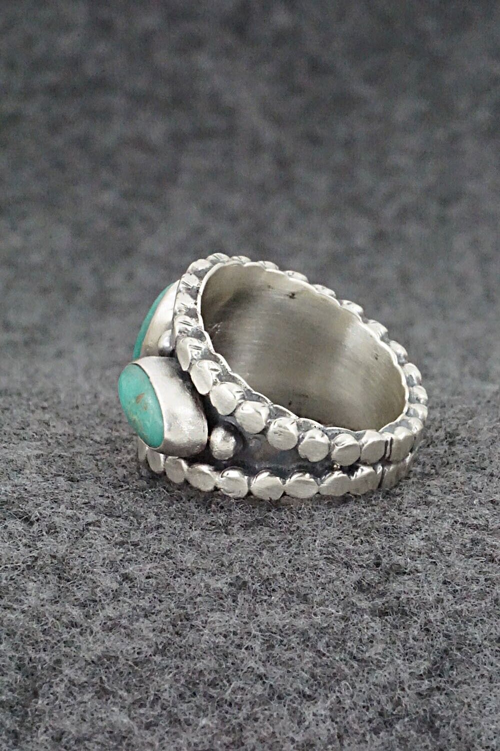 Turquoise & Sterling Silver Ring - Andrew Vandever - Size 7.75