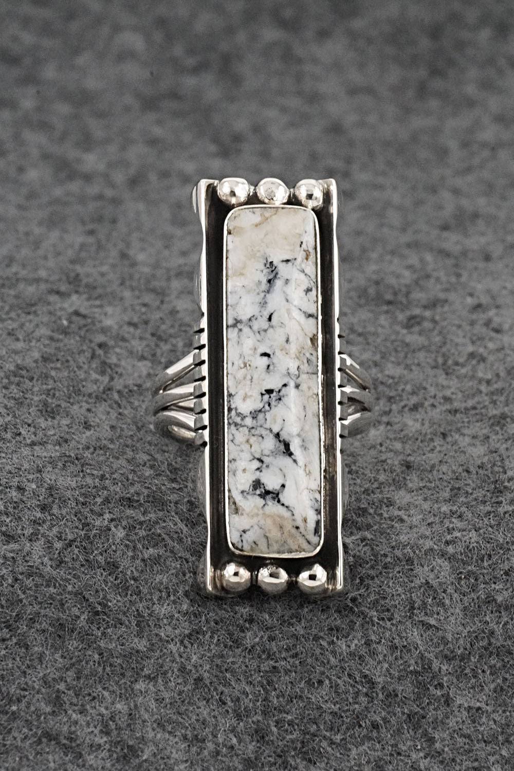 White Buffalo & Sterling Silver Ring - Larson Lee - Size 8