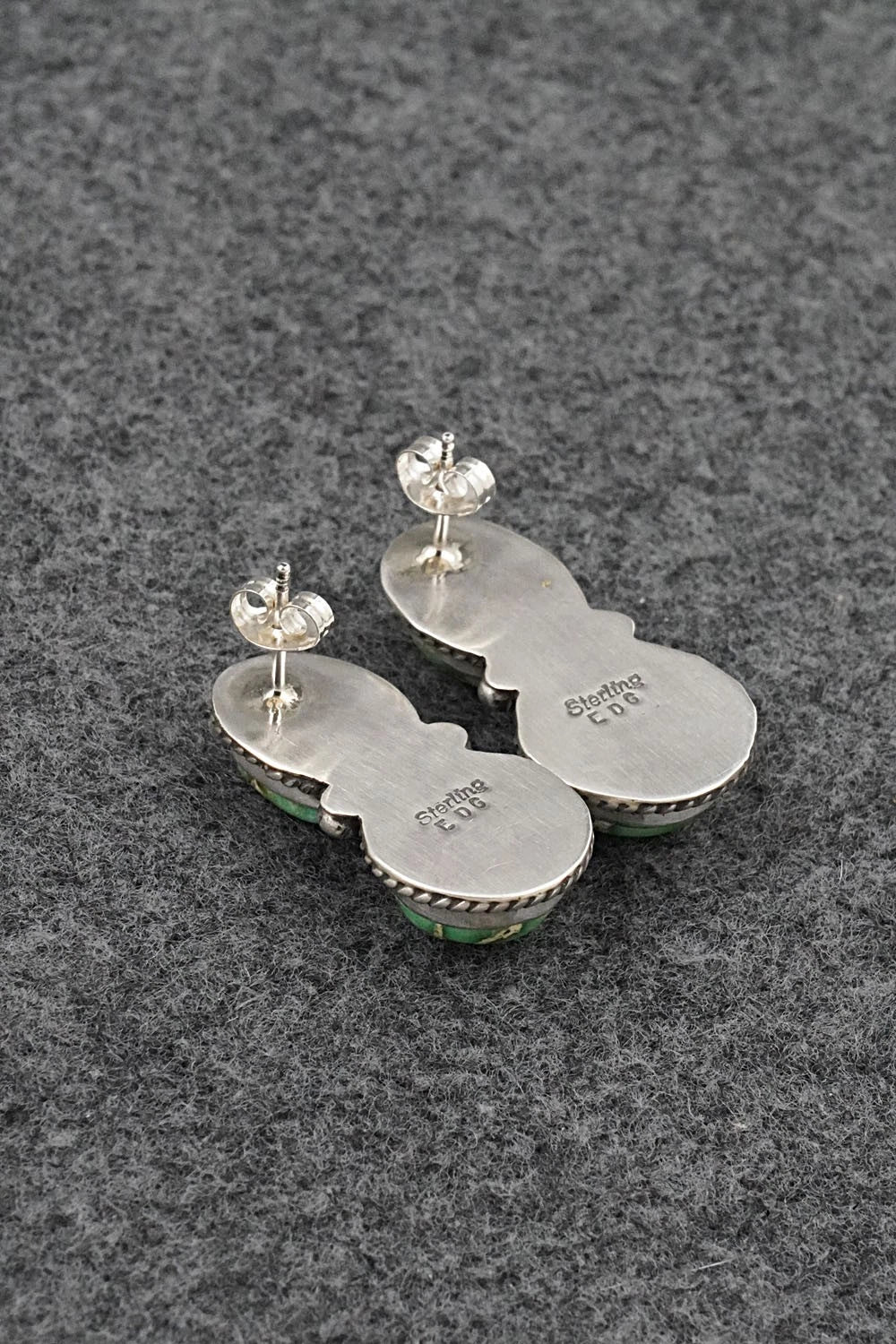 Turquoise & Sterling Silver Earrings - Eugene Gruber