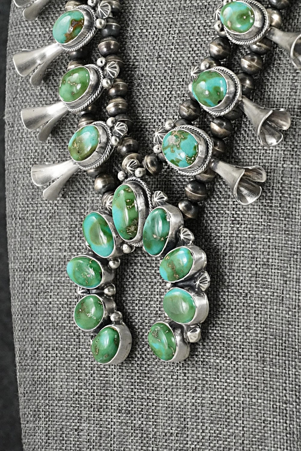 Turquoise & Sterling Silver Squash Blossom Set - Darrin Livingston