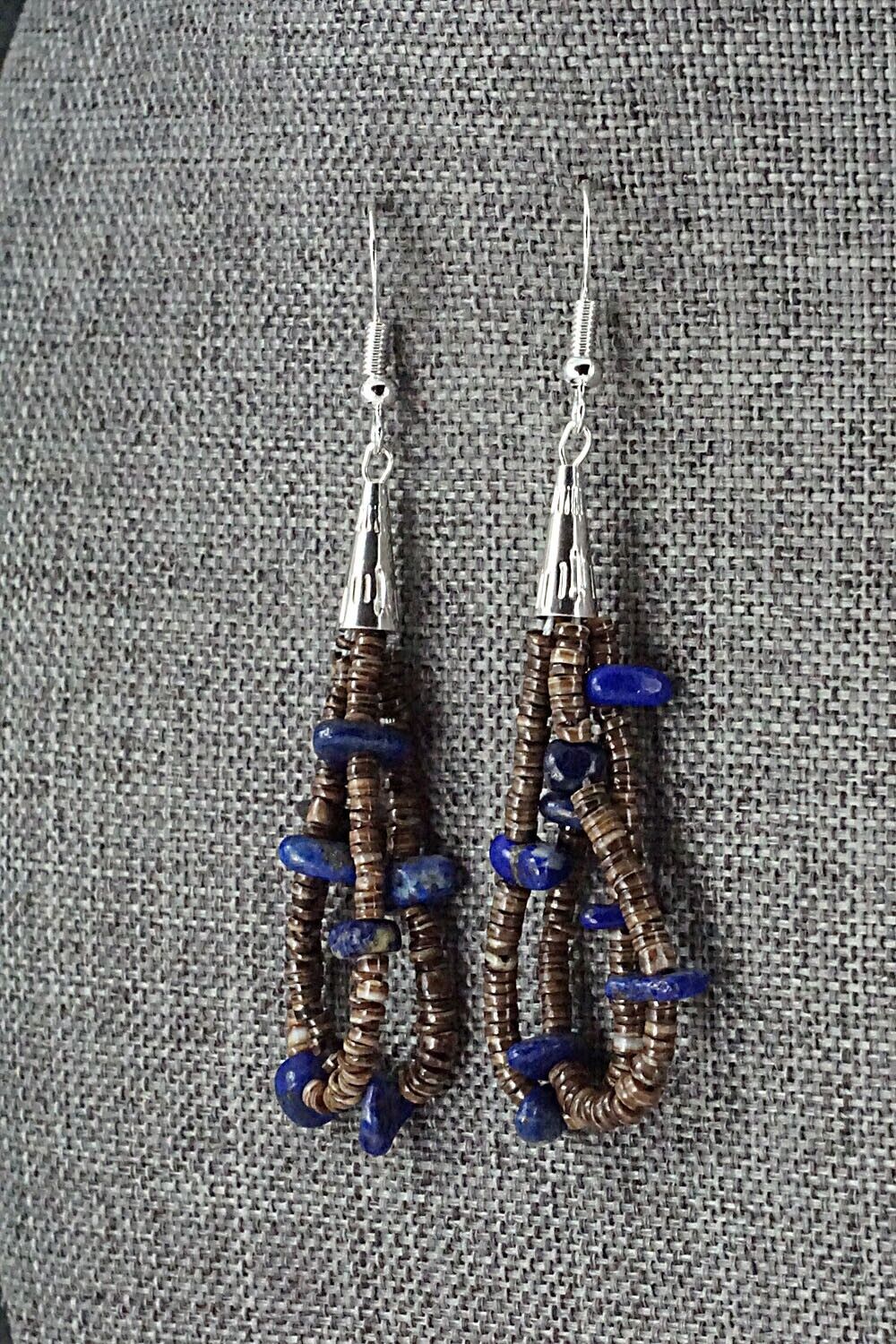 Lapis, Shell & Sterling Silver Earrings - Ramona Bird