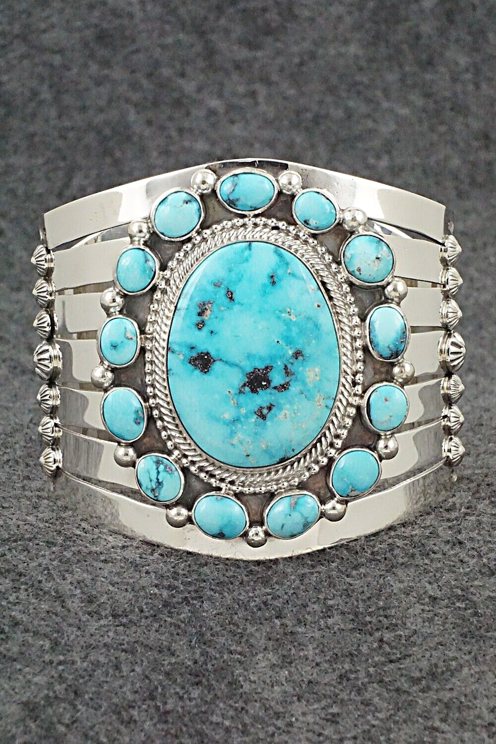 Turquoise and Sterling Silver Bracelet - Tom Lewis