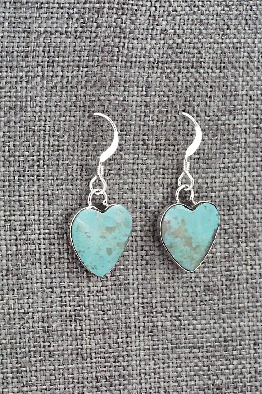 Turquoise and Sterling Silver Earrings - Sonyei Coho