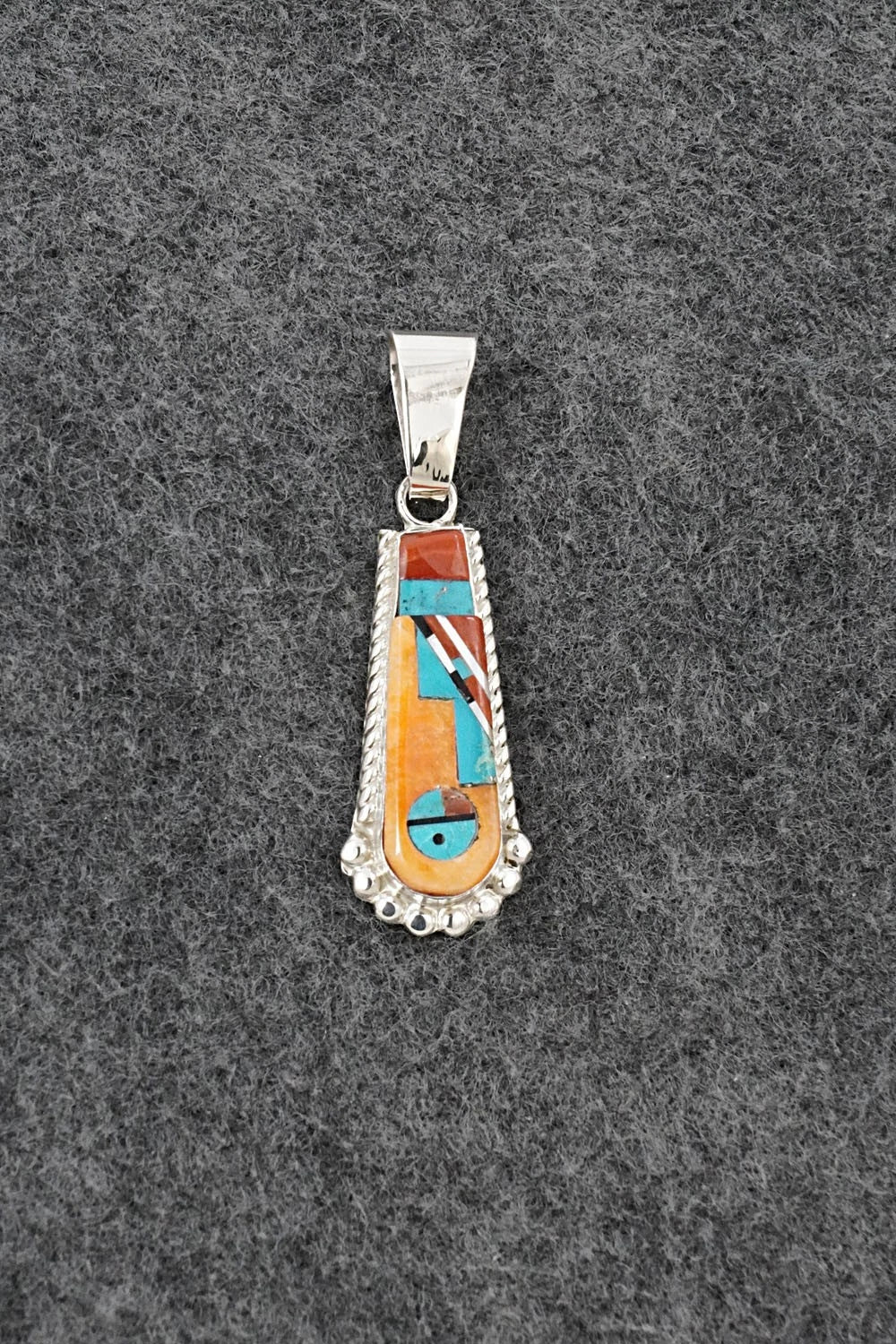 Multi Stone & Sterling Silver Pendant - Rayland Edaakie