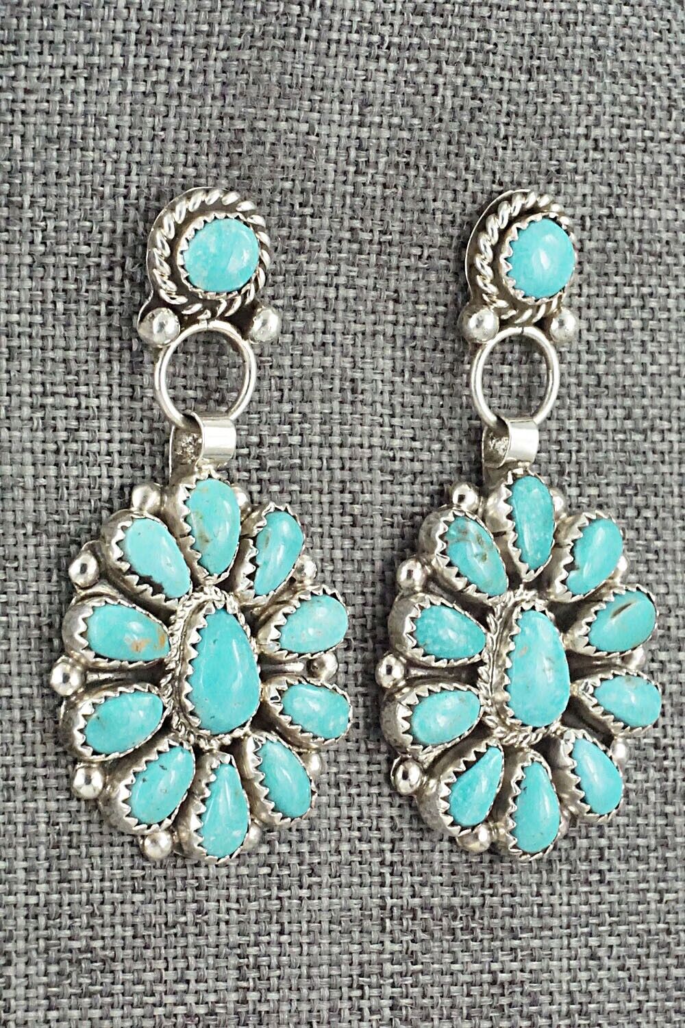 Turquoise & Sterling Silver Earrings - Eunise Wilson