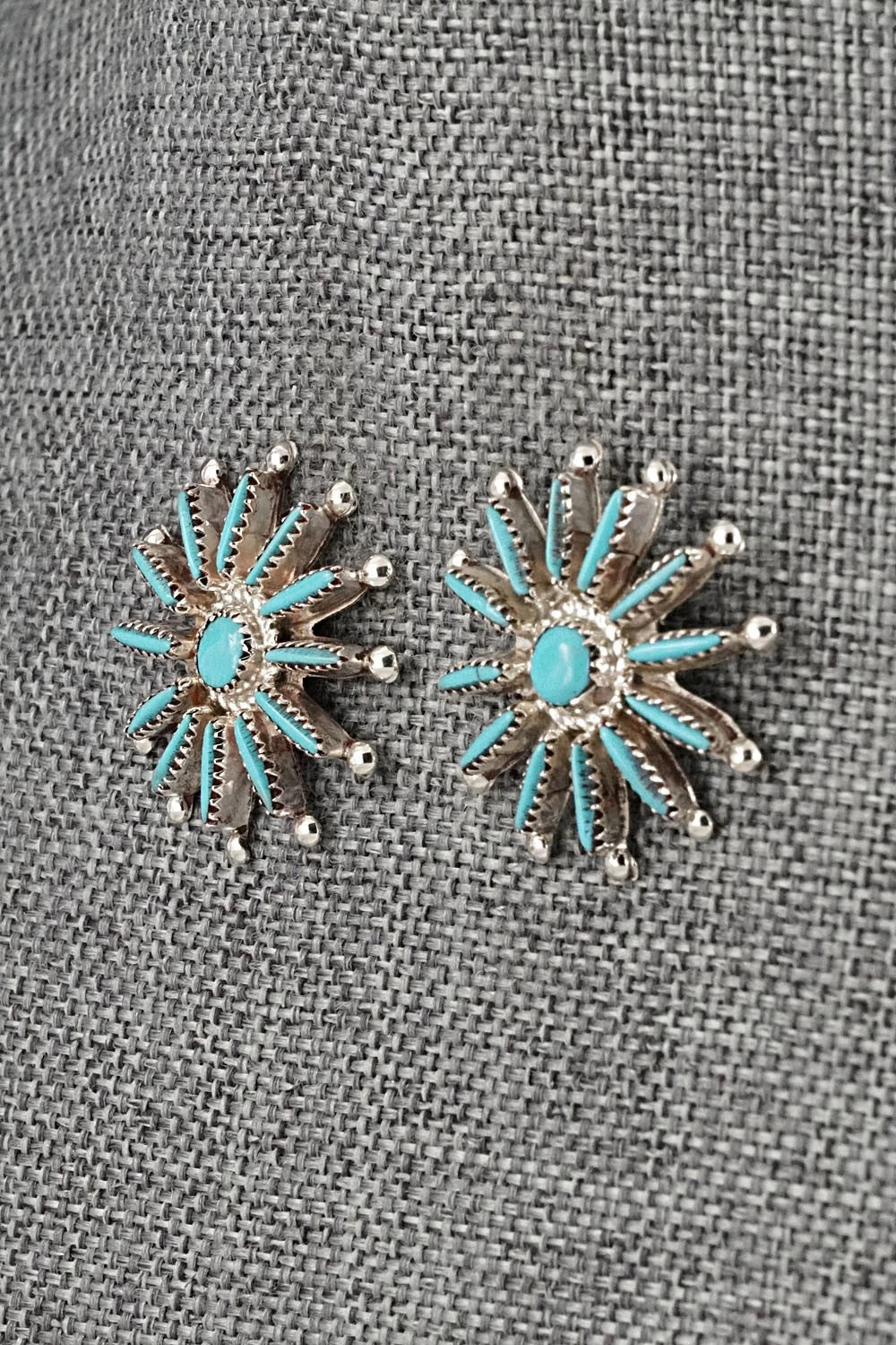 Turquoise & Sterling Silver Earrings - Samantha Waatsa