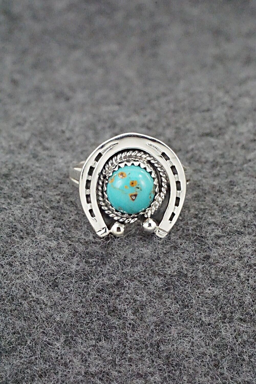 Turquoise & Sterling Silver Ring - Alice Rose Saunders - Size 8