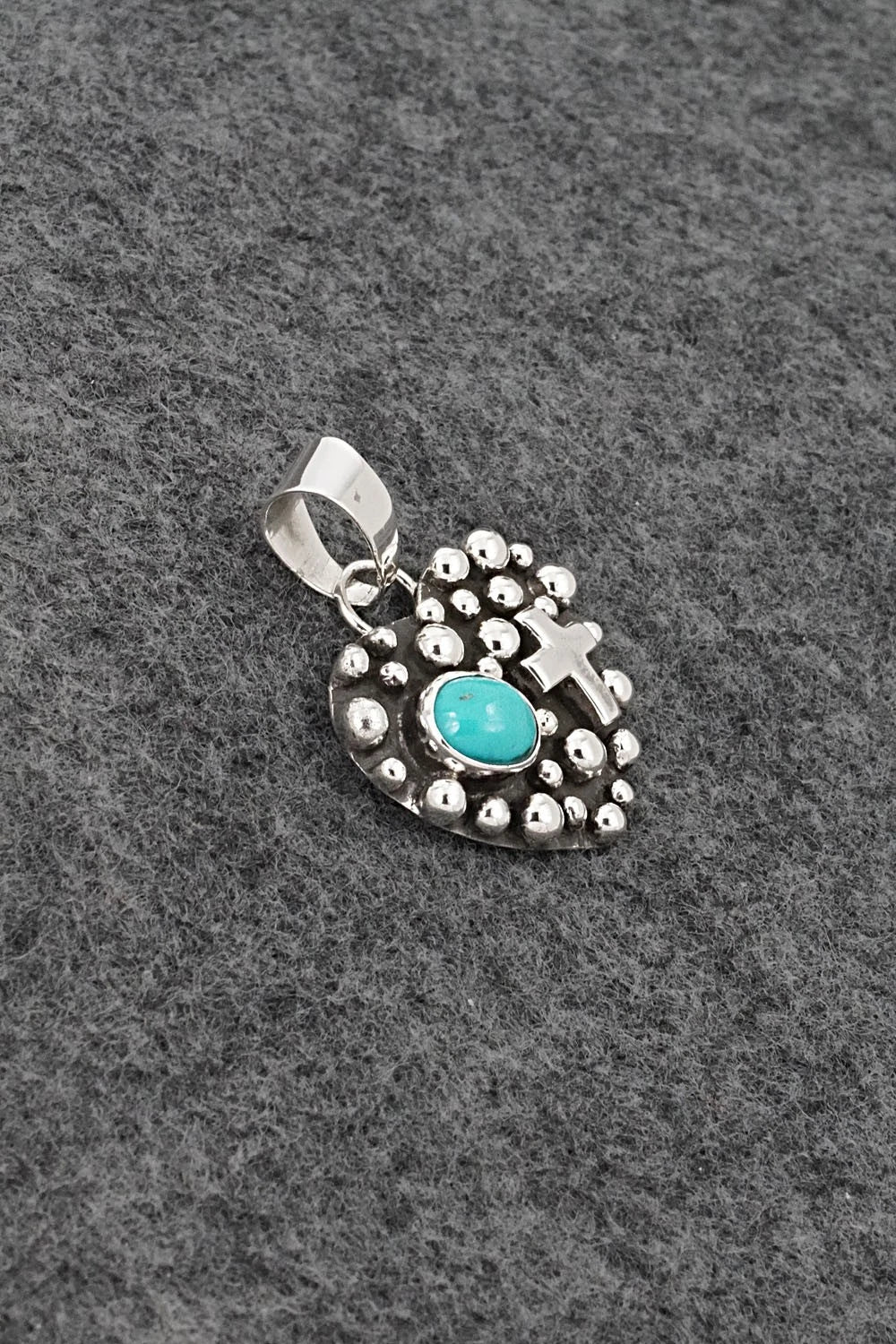 Turquoise & Sterling Silver Pendant - Raymond Coriz