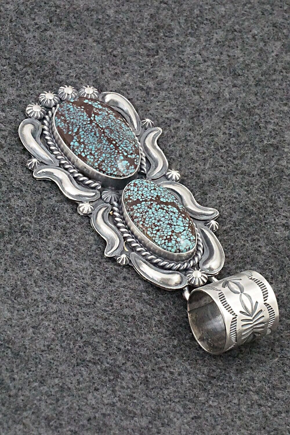 Turquoise & Sterling Silver Pendant - Raymond Delgarito