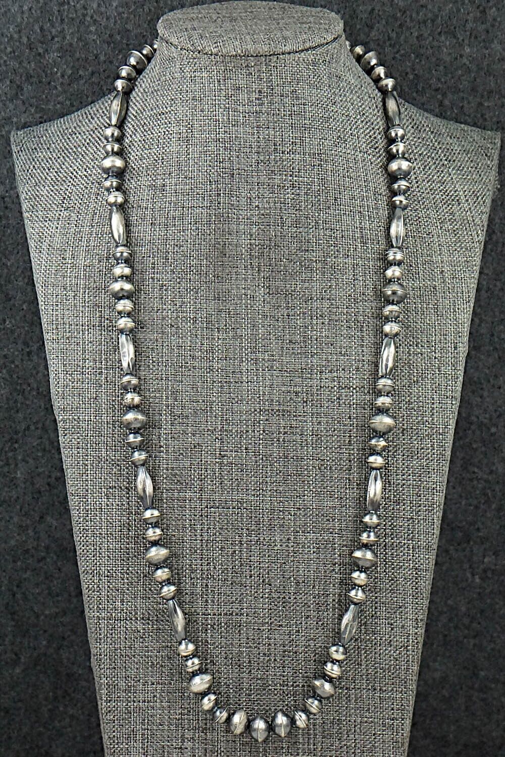 Sterling Silver Navajo Pearl Necklace 24" - Vintage