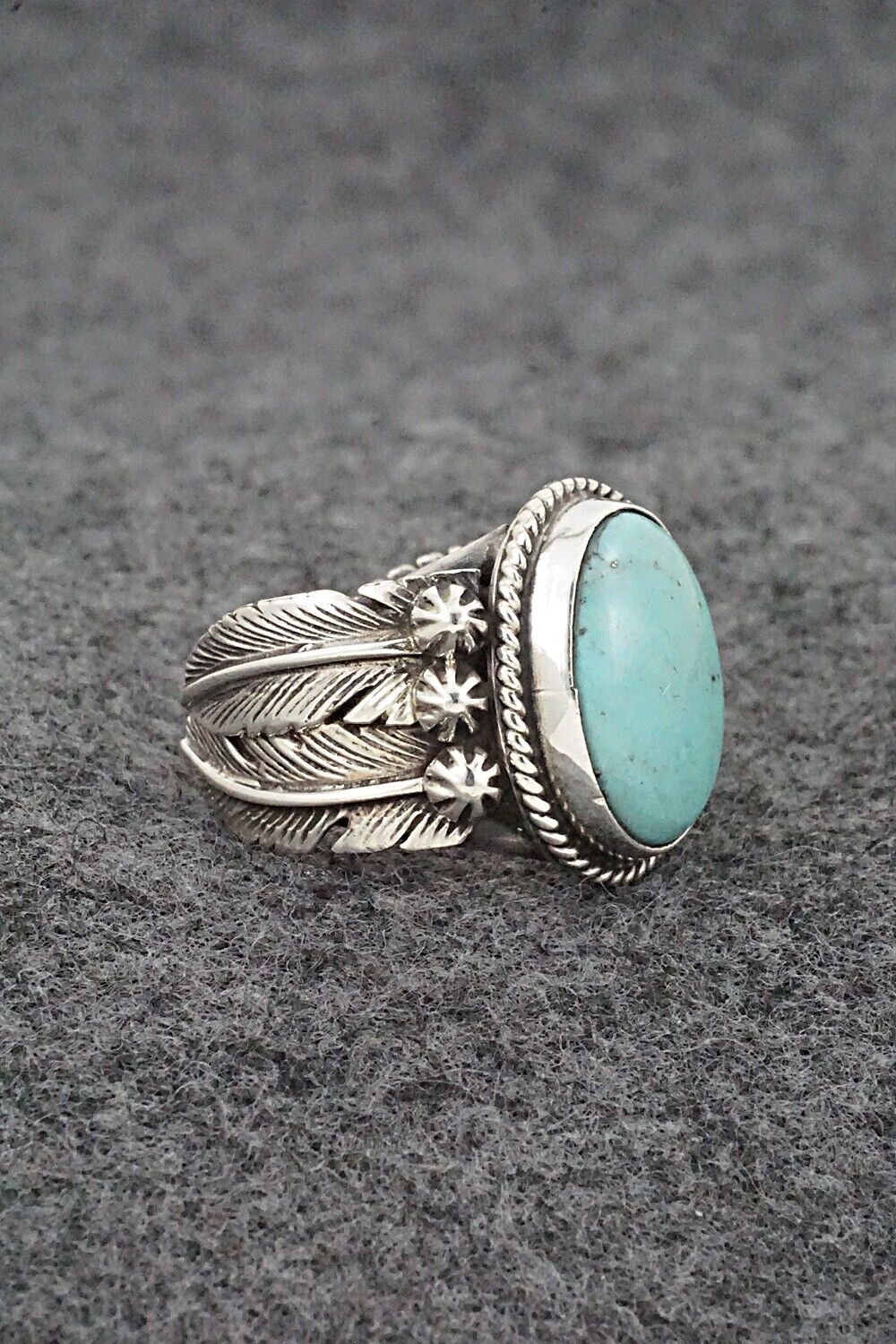 Turquoise & Sterling Silver Ring - Grace Kenneth - Size 7