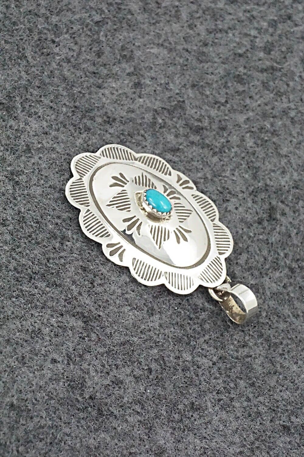 Turquoise & Sterling Silver Pendant - Bertha Begay