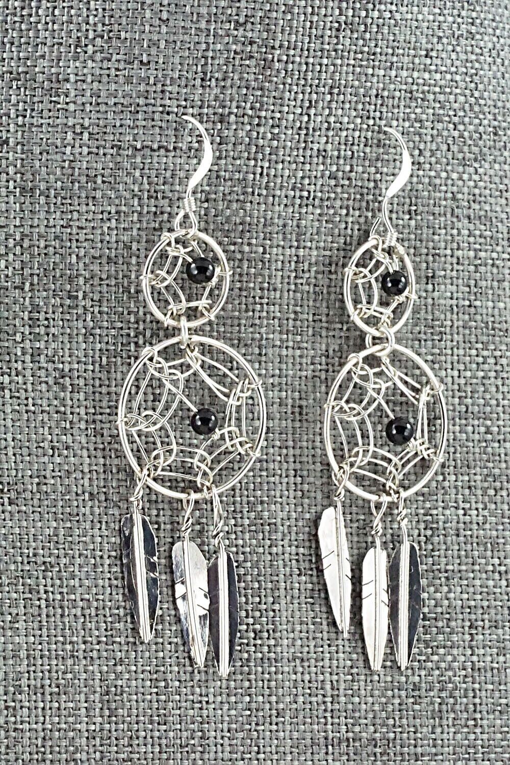 Onyx & Sterling Silver Earrings - Lorenzo Arviso Jr.