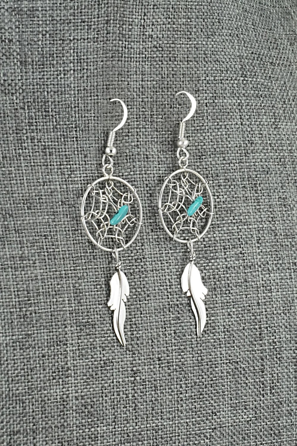 Turquoise & Sterling Silver Earrings - Lorenzo Arviso