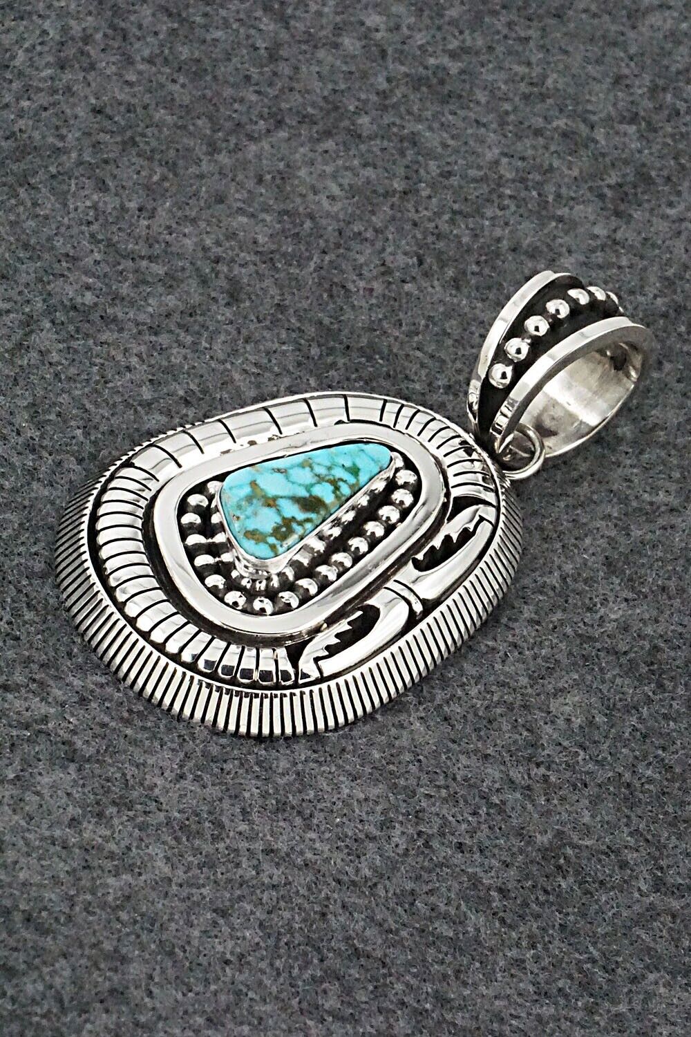 Turquoise & Sterling Silver Pendant - Jonathan Nez
