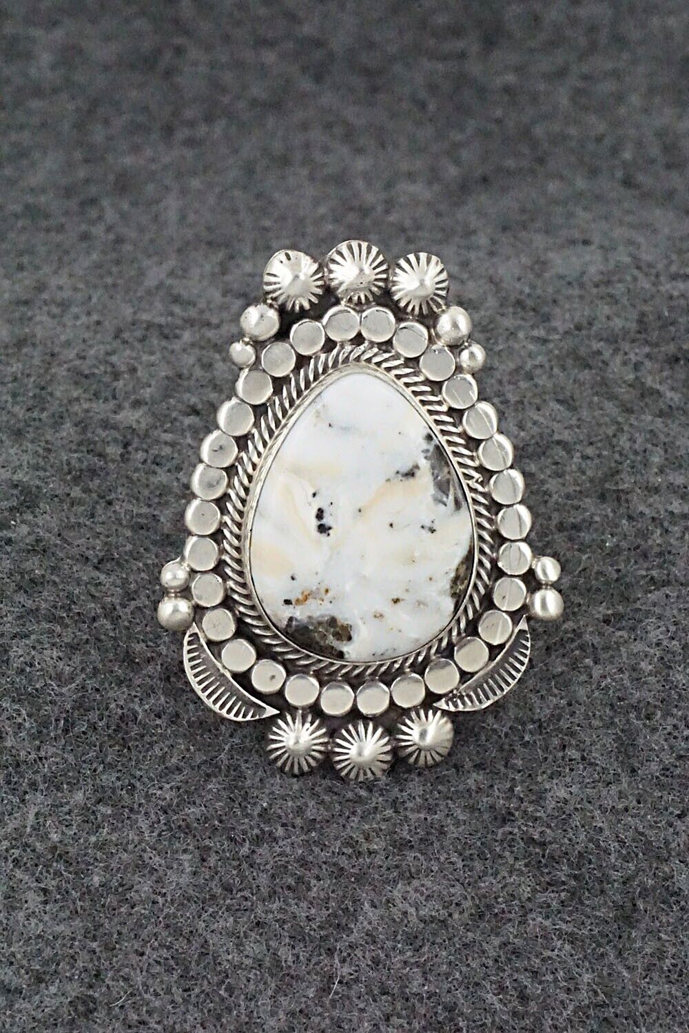 White Buffalo & Sterling Silver Ring - Tom Lewis - Size 9