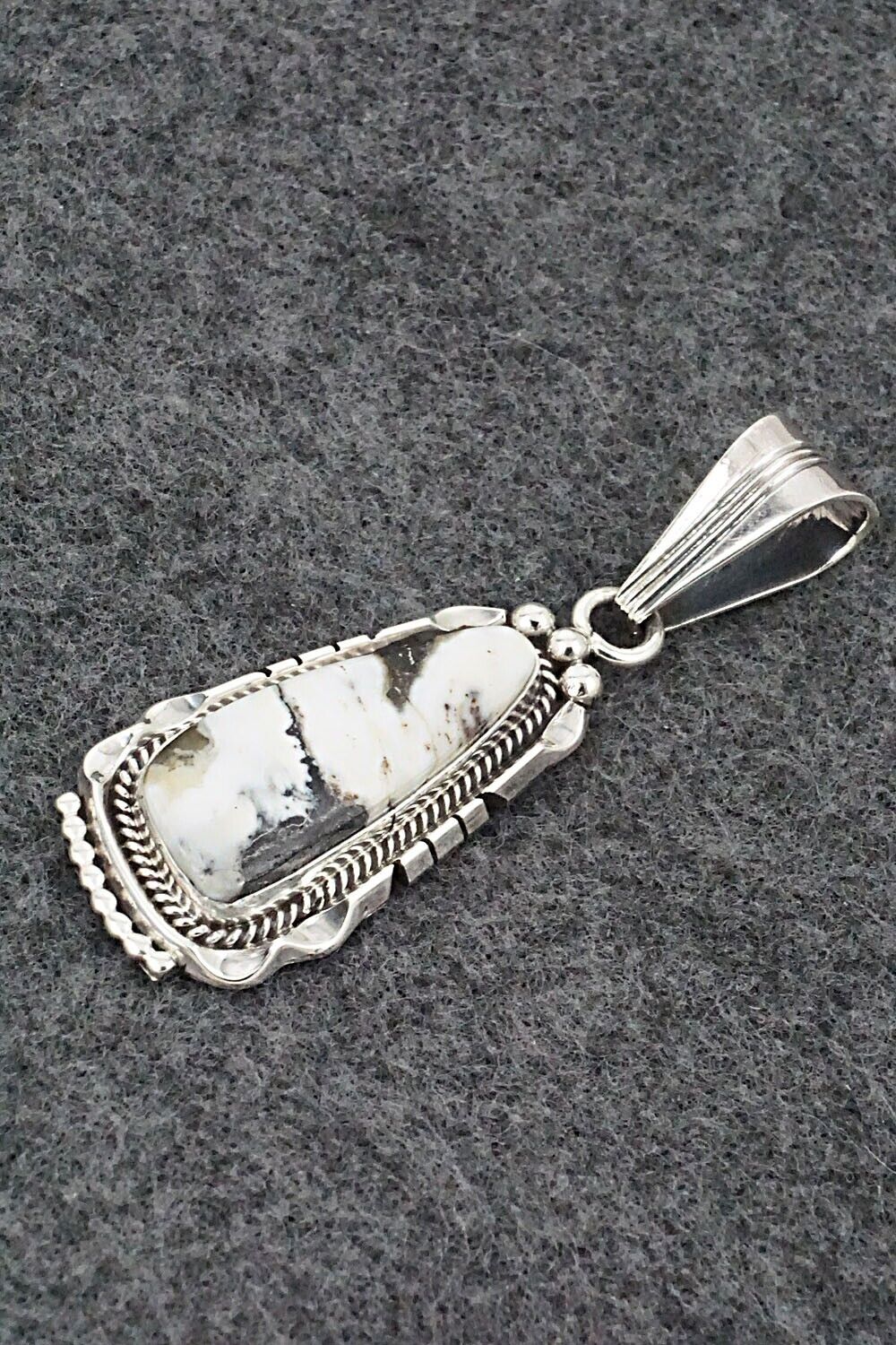 White Buffalo & Sterling Silver Pendant - Samuel Yellowhair