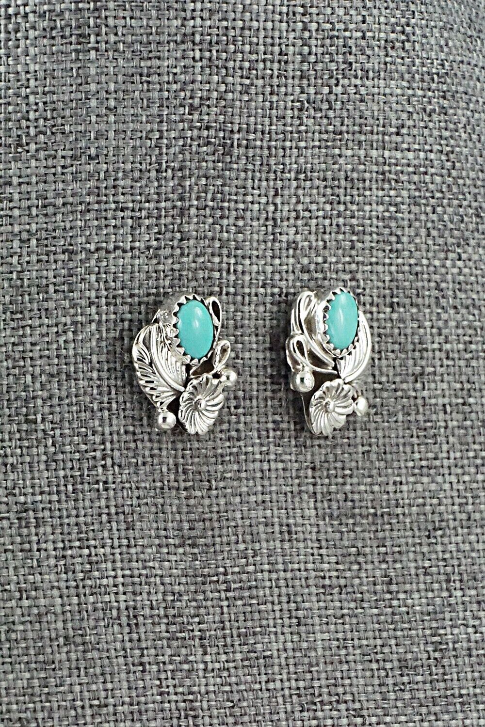 Turquoise and Sterling Silver Earrings - Annette Chiquito