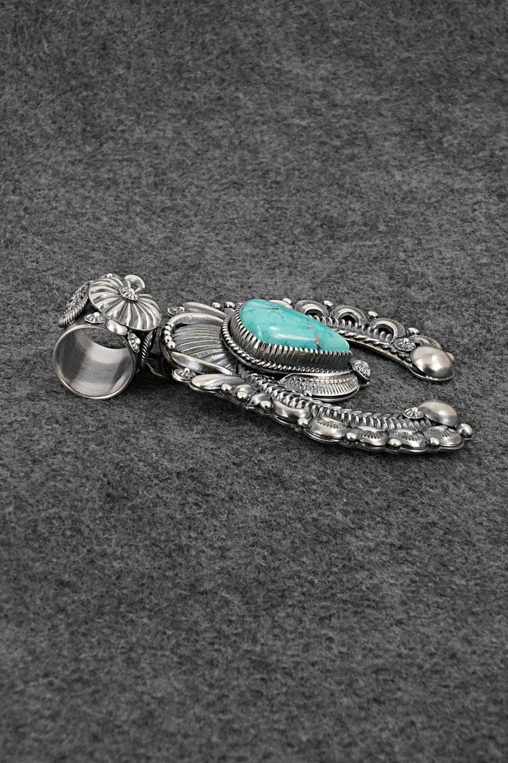 Turquoise & Sterling Silver Naja Pendant - Delbert Gordon