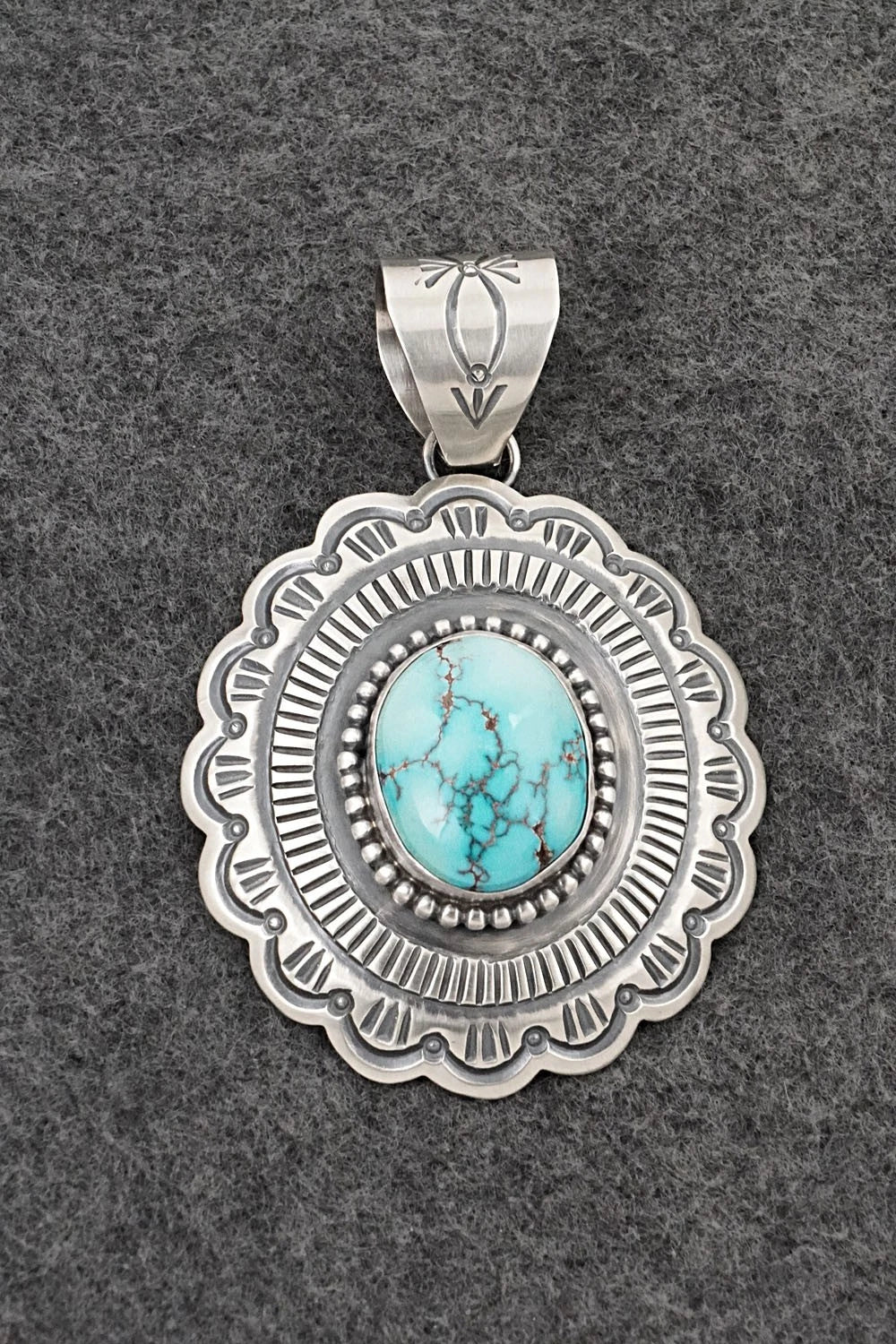 Turquoise & Sterling Silver Pendant - Arnold Blackgoat