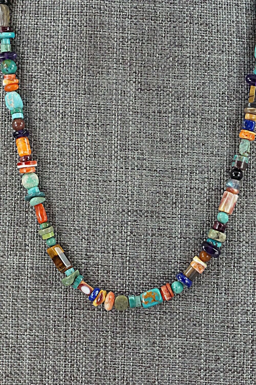 Multi Stone and Sterling Silver Necklace - Helen Tsosie
