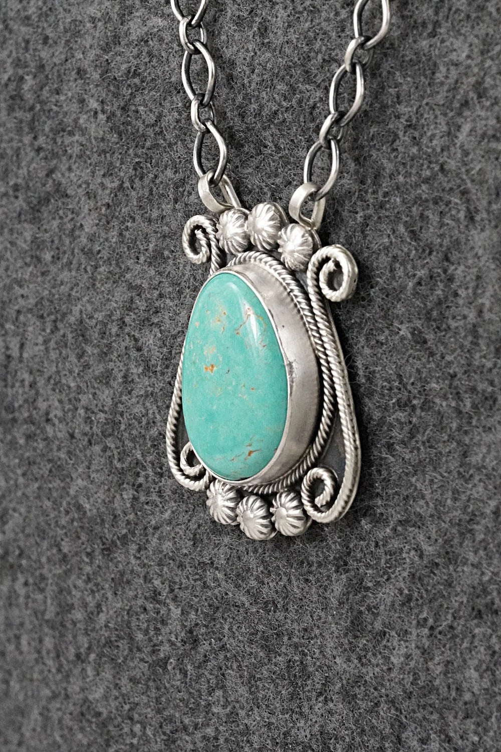 Turquoise & Sterling Silver Necklace - Cordell Platero