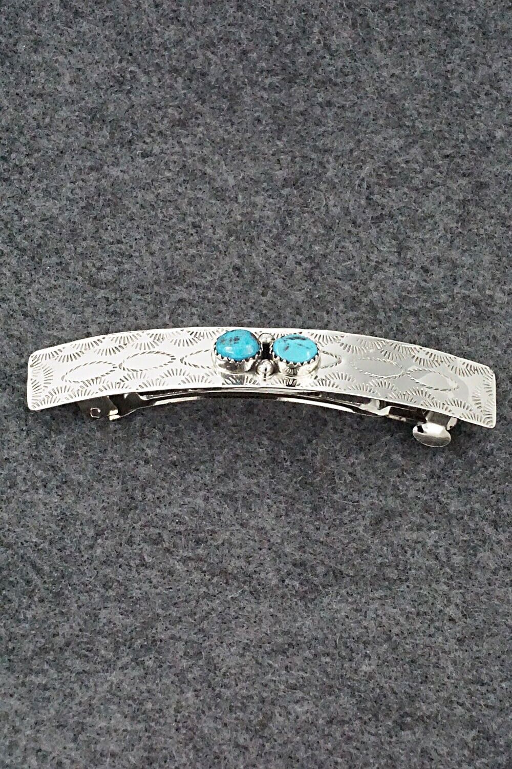 Turquoise & Sterling Silver Hair Barrette - Sally Arviso
