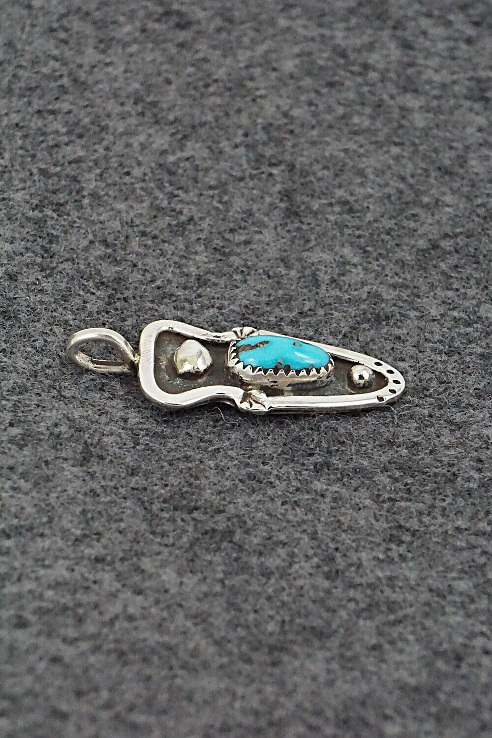 Turquoise & Sterling Silver Pendant - Priscilla Reeder
