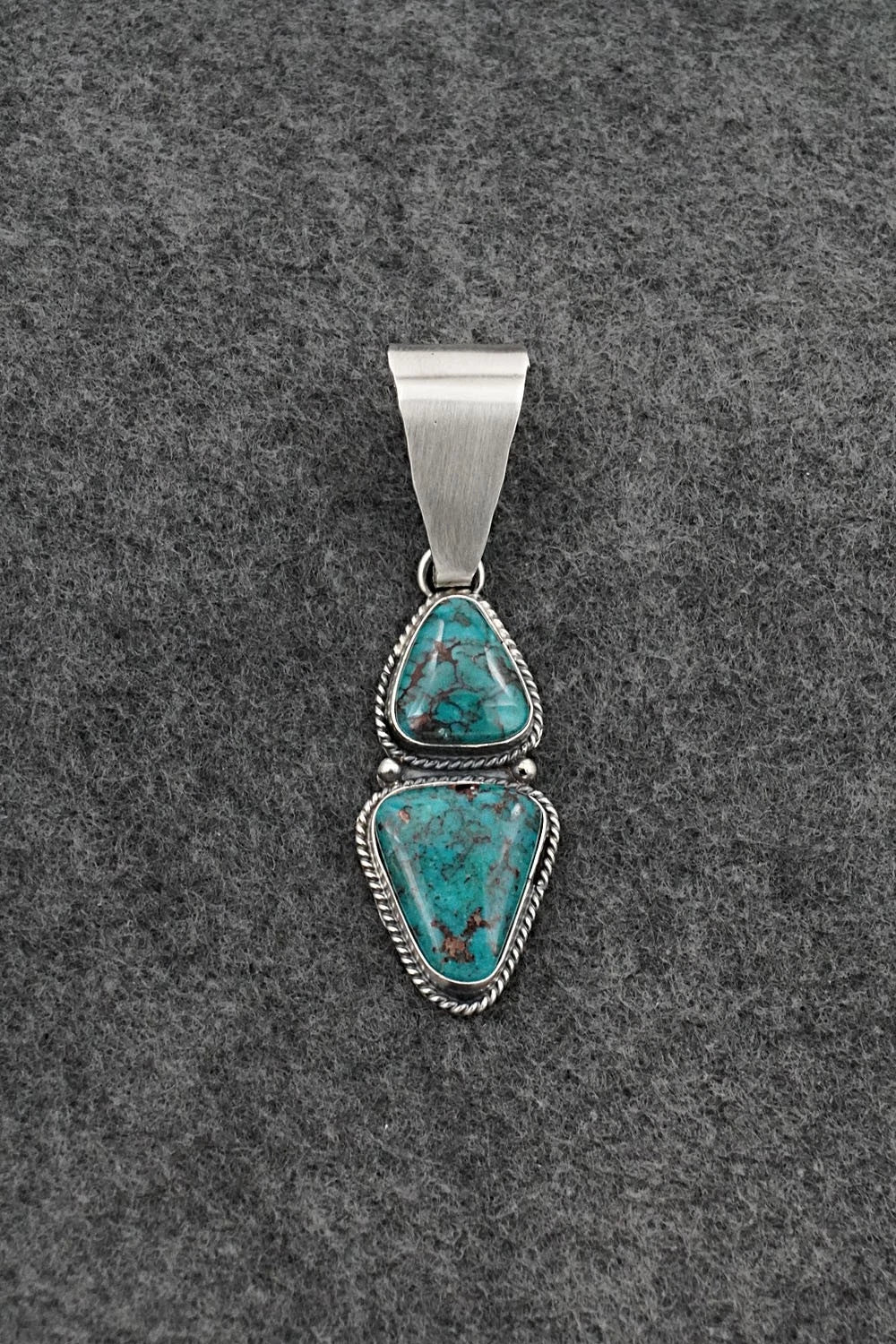 Turquoise & Sterling Silver Pendant - Eugene Gruber