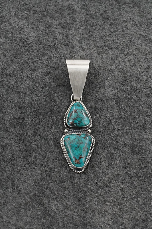 Turquoise & Sterling Silver Pendant - Eugene Gruber
