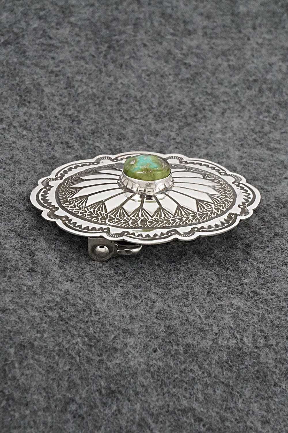 Turquoise & Sterling Silver Belt Buckle - Arnold Blackgoat