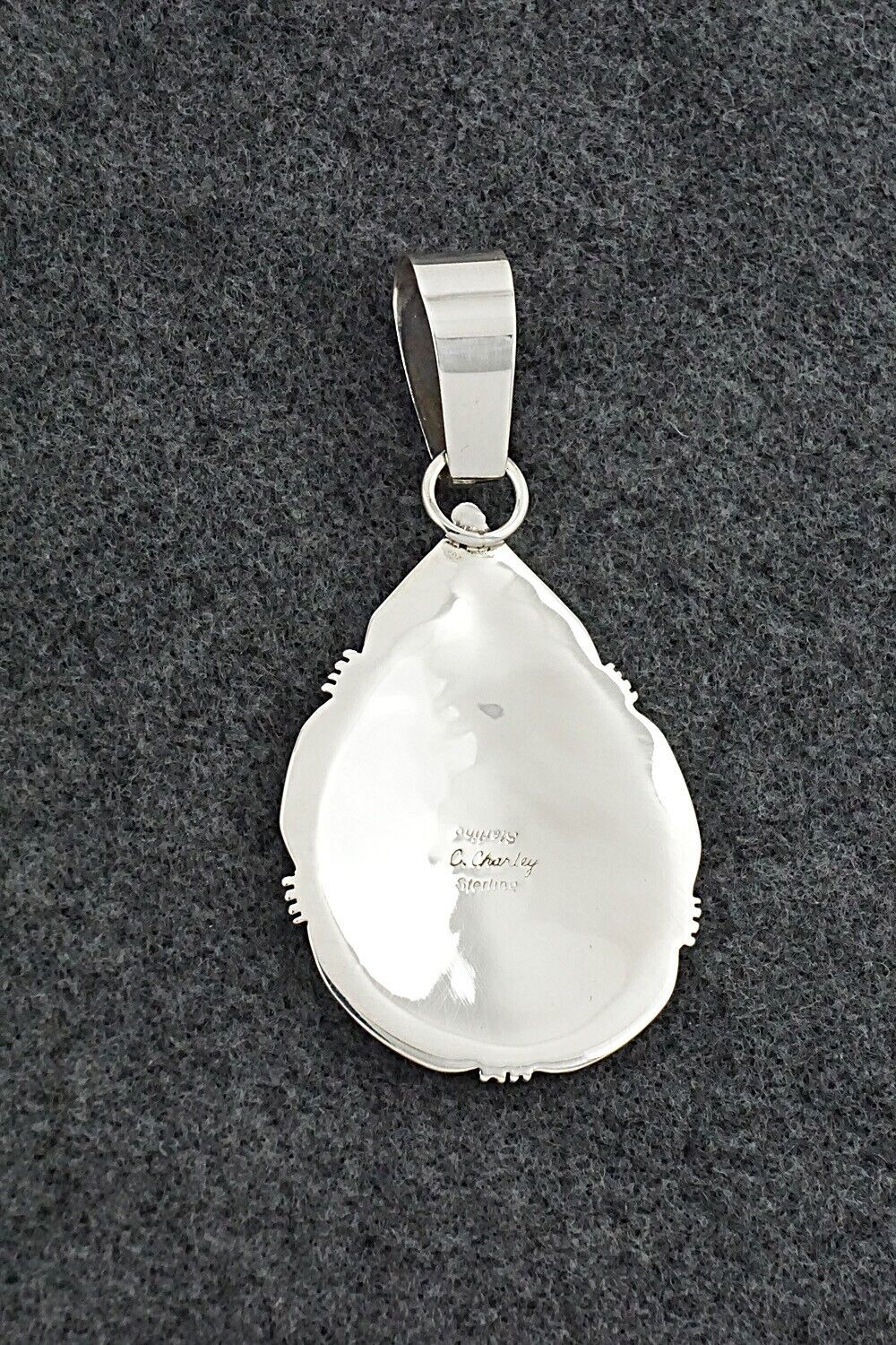 Coral & Sterling Silver Pendant - Chester Charley