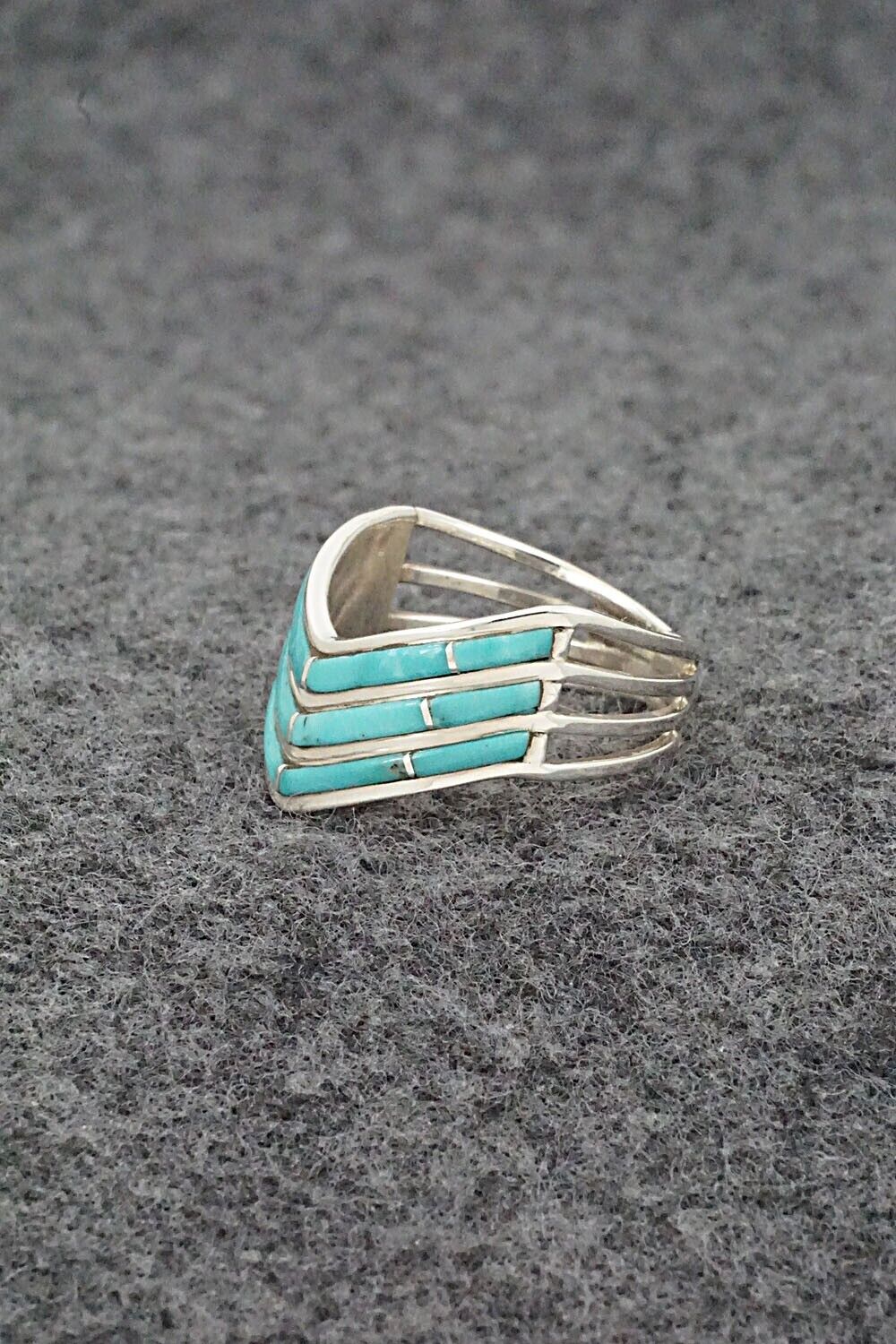 Turquoise & Sterling Silver Ring - Andrew Enrico - Size 7.5