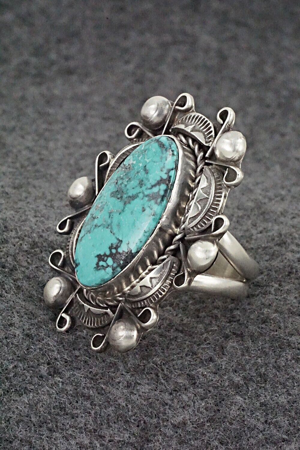 Turquoise & Sterling Silver Ring - Wilson Dawes - Size 9