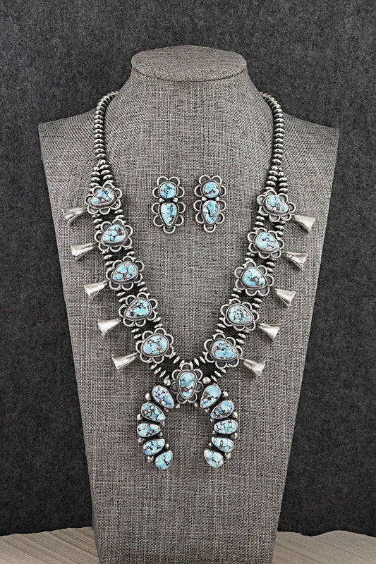 Turquoise & Sterling Silver Squash Blossom Set - Darrin Livingston