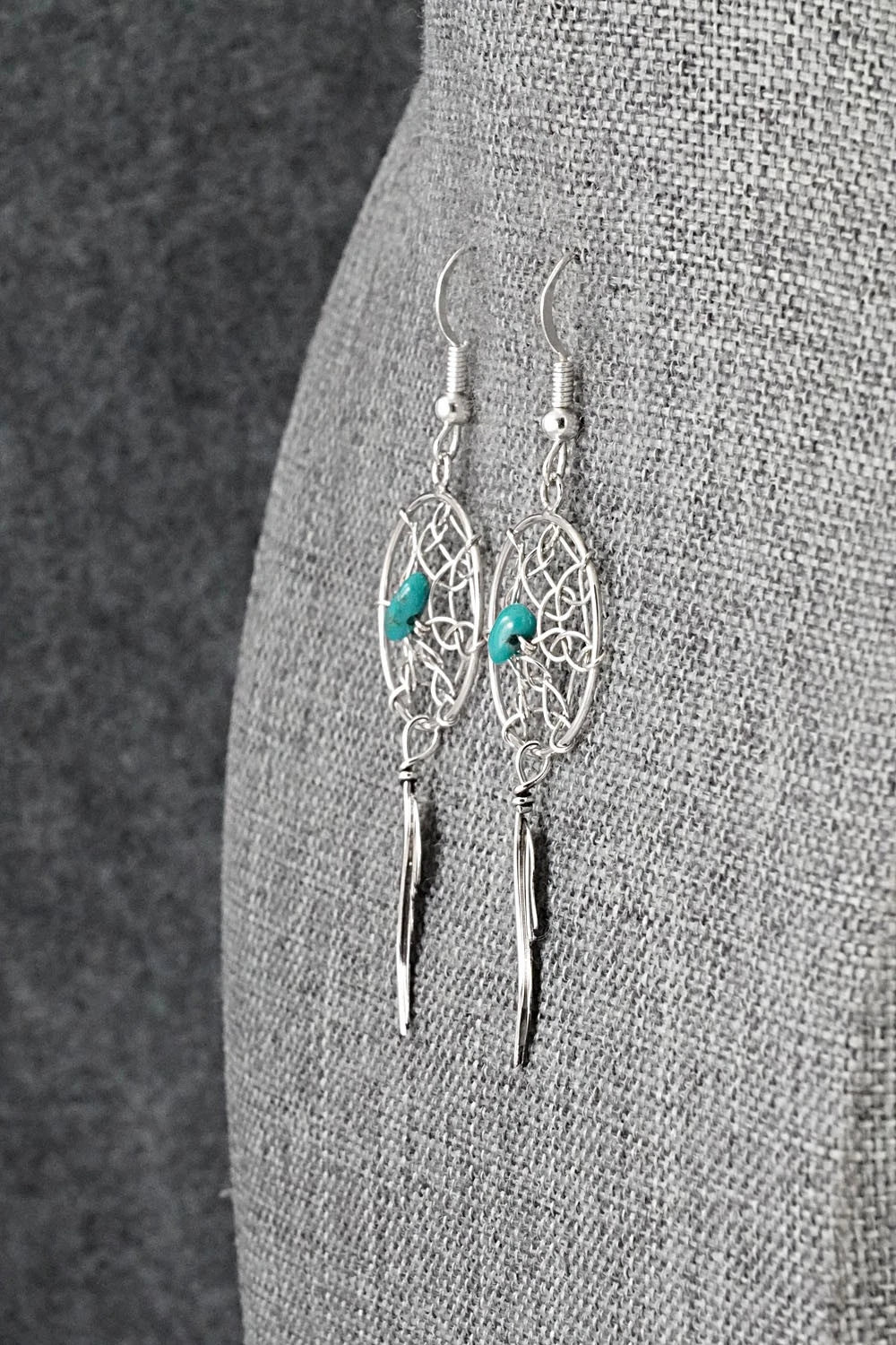 Turquoise & Sterling Silver Earrings - Lorenzo Arviso