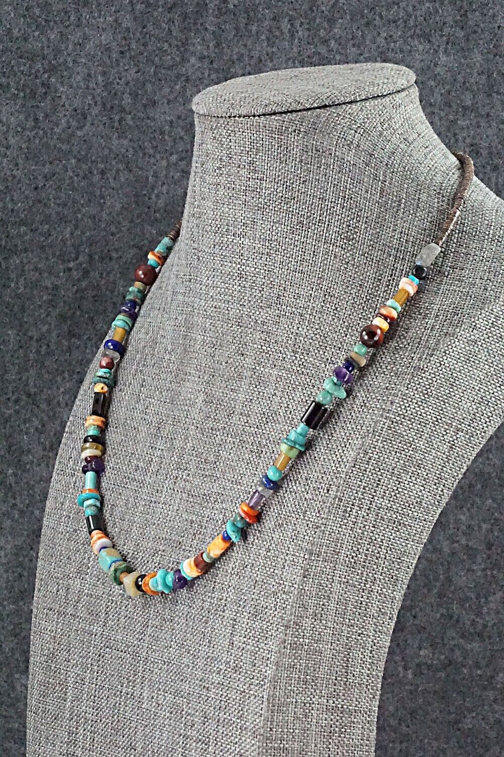 Multi Stone and Sterling Silver Necklace - Helen Tsosie