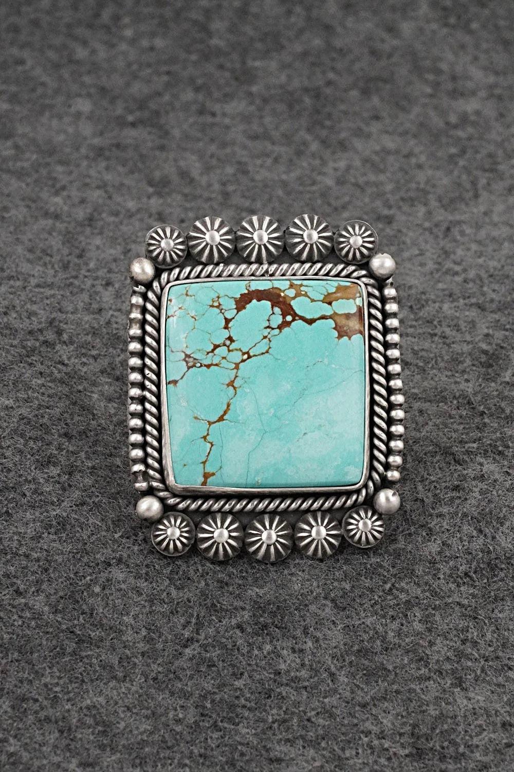 Turquoise & Sterling Silver Ring - Michael Calladitto - Size 8