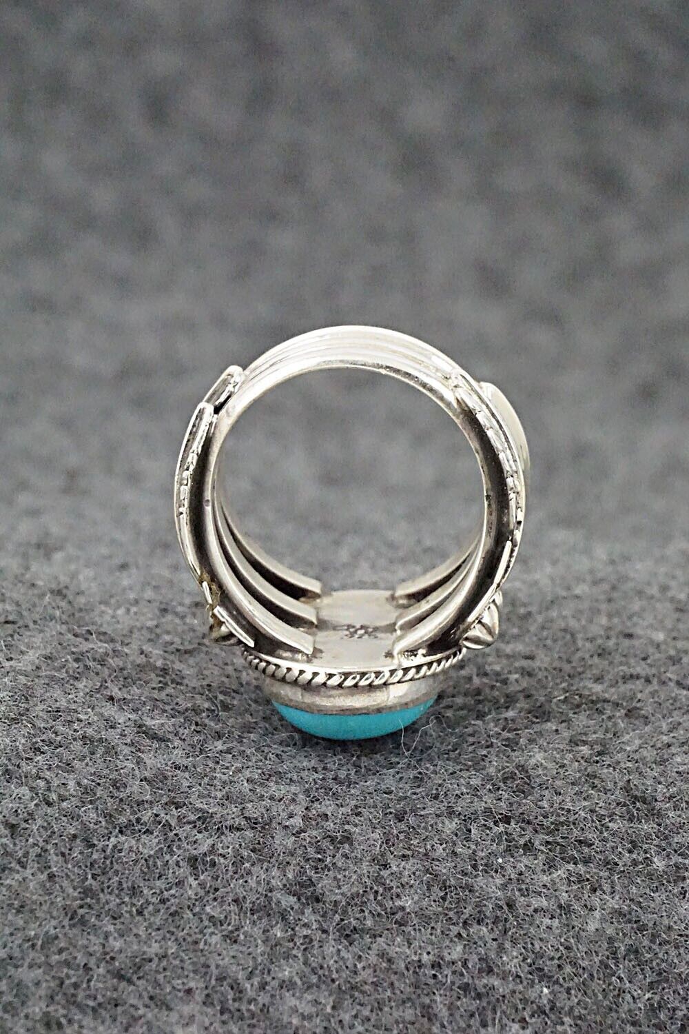 Turquoise & Sterling Silver Ring - Bobby Platero - Size 7.5