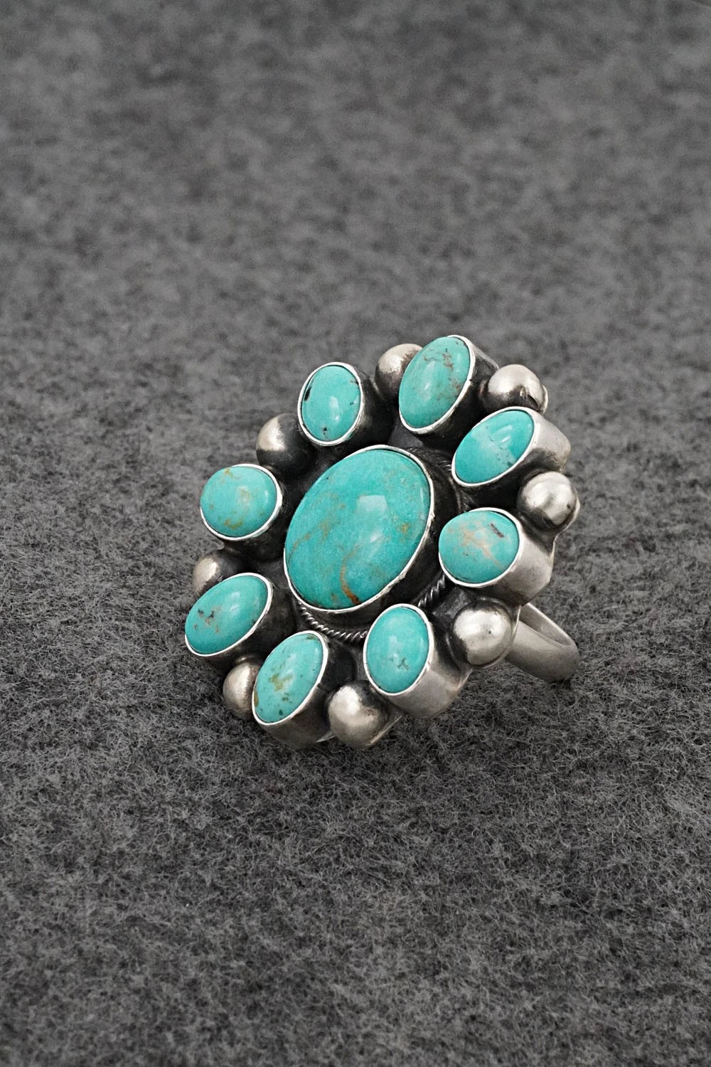 Turquoise & Sterling Silver Ring - Kathleen Livingston - Size Adjustable