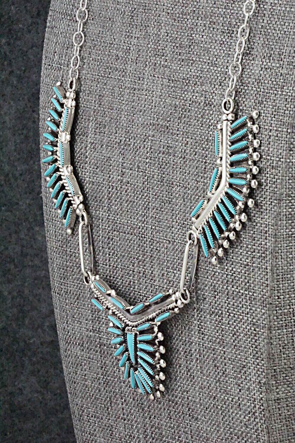 Turquoise & Sterling Silver Necklace Set - Lance & Cordelia Waatsa