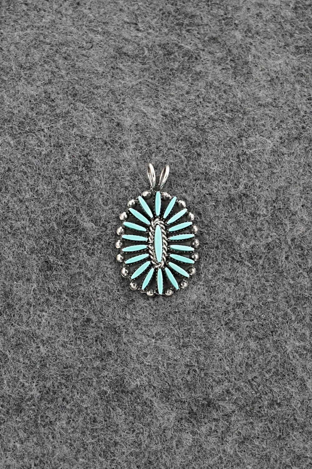 Turquoise & Sterling Silver Pendant - Fritzon Owaleon