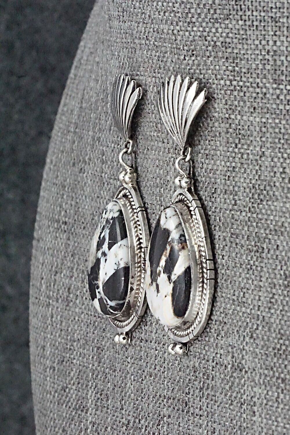 White Buffalo & Sterling Silver Earrings - Annie Spencer