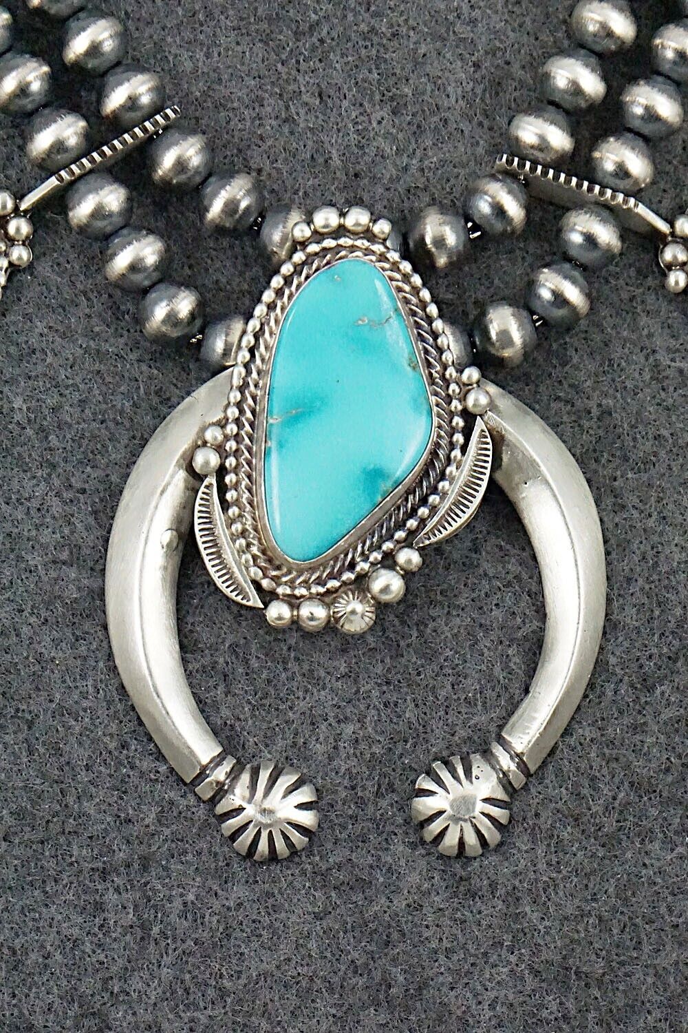 Turquoise & Sterling Silver Squash Blossom Set - Tom Lewis
