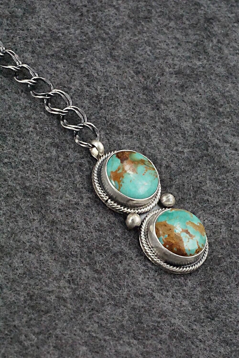 Turquoise & Sterling Silver Necklace - Tom Lewis